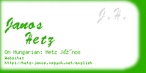 janos hetz business card